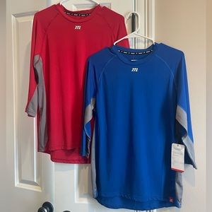 Marucci Men’s Rugby Medium Red Royal Blue Pair of Shirts Performance Baseball